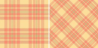 textil- mönster av kolla upp textur bakgrund med en tartan tyg pläd sömlös. uppsättning i hud färger för varje dag herrkläder mode trender. vektor