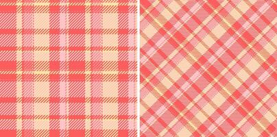 mönster kolla upp textur av tartan tyg bakgrund med en textil- pläd sömlös. uppsättning i barn färger för grafisk design detaljerad redigerbar swatch. vektor