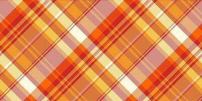 Pfad Muster Hintergrund Textur, Zeichenfolge Plaid überprüfen. Sofa Stoff Textil- nahtlos Tartan im rot und Bernstein Farben. vektor