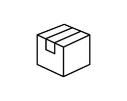 Lieferung Verpackung Symbol. Ladung Karton Box Symbole. Karton Paket Zeichen von Linie geometrisch Formen. vektor