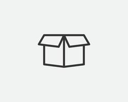 Lieferung Verpackung Symbol. Ladung Karton Box Symbole. Karton Paket Zeichen von Linie geometrisch Formen. vektor