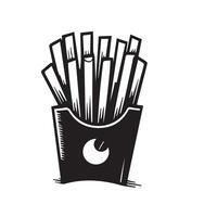 franska frites illustration. franska frites logotyp isolerat på vit bakgrund vektor