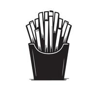 franska frites illustration. franska frites logotyp isolerat på vit bakgrund vektor