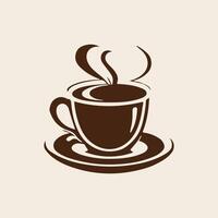 Kaffee Tasse Logo Design mit ein Tasse von Kaffee. geeignet zum Logo, Symbol, Zeichen, Webseite, drucken, Aufkleber, Etikett, App. editierbar und der Größe veränderbar Grafik Element. vektor