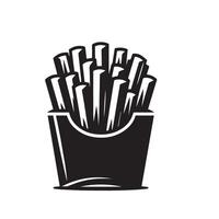 franska frites illustration. franska frites logotyp isolerat på vit bakgrund vektor