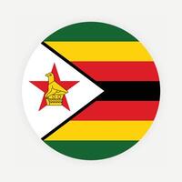 National Flagge von Zimbabwe. Zimbabwe Flagge. Zimbabwe runden Flagge. vektor