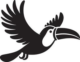 Tukan Vogel fliegend Silhouette Illustration. vektor