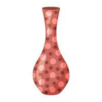 farbig Keramik Vase. Porzellan Vase zum Blumen, Antiquität Keramik, Blumen- und abstrakt Muster. Vase Keramik, Blumen- Topf, bunt Krug. modisch eben Stil isoliert auf Weiß Illustration vektor