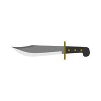 bowie kniv platt design illustration isolerat på vit bakgrund. skarp blad Färg ikon design, camping och utomhus- symbol, extrem sporter Utrustning tecken, vilda djur och växter och expedition vektor