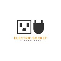 logotyp plugg elektrisk uttag vektor