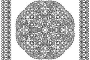 Mandala Färbung Entspannung und Meditation Seite zum Kinder und Erwachsene. kreisförmig Muster Mandala. dekorativ orientalisch und Arabisch Ornament ethnisch Stil. Linie Kunst Zeichnung Färbung Seite vektor