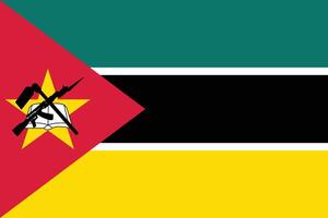 National Flagge von Mosambik. Mozambique Flagge. vektor