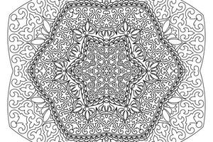 Mandala Färbung Entspannung und Meditation Seite zum Kinder und Erwachsene. kreisförmig Muster Mandala. dekorativ orientalisch und Arabisch Ornament ethnisch Stil. Linie Kunst Zeichnung Färbung Seite vektor