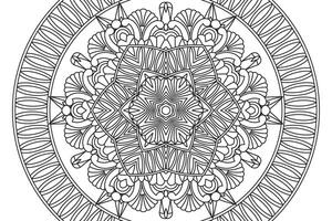 Mandala Färbung Entspannung und Meditation Seite zum Kinder und Erwachsene. kreisförmig Muster Mandala. dekorativ orientalisch und Arabisch Ornament ethnisch Stil. Linie Kunst Zeichnung Färbung Seite vektor