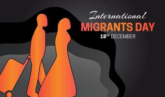 dunkel International Migranten Tag Hintergrund Illustration vektor