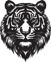 tiger huvud silhuett illustration design vektor