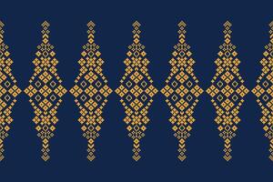 traditionell ethnisch Motive Ikat geometrisch Stoff Muster Kreuz Stich.ikat Stickerei ethnisch orientalisch Pixel Marine Blau Hintergrund. abstrakt, Illustration. Textur, Dekoration, Tapete. vektor