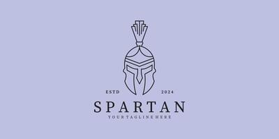 huvud spartansk logotyp ikon linje konst minimalistisk illustration design vektor