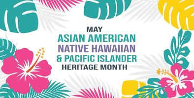 asiatisk amerikansk, inföding hawaiian och pacific öbo arv månad vektor