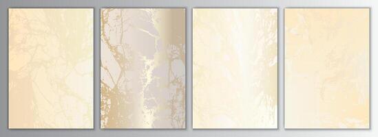 Gold Marmor Hintergrund Satz. elegant Beige Textur Sammlung vektor