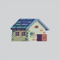 Pixel Kunst Illustration Haus. pixelig heim. Haus Zuhause Gebäude pixelig zum das Pixel Kunst Spiel und Symbol zum Webseite und Spiel. alt Schule retro. vektor