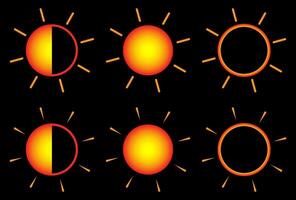 Sonne Symbol Symbol Sonne Phase Illustration. vektor