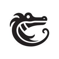 minimalistisch Krokodil Logo auf ein Weiß Hintergrund vektor