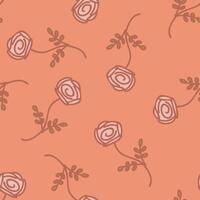 Hand gezeichnet Rose Blumen nahtlos Muster im einfach Gekritzel Stil. perfekt drucken zum Tee, Papier, Textil- und Stoff. Blumen- Illustration zum Dekor und Design. vektor