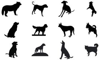 Hund Silhouette Design Sammlung. vektor