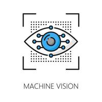 Maschine Vision, ai Algorithmus Gliederung Farbe Symbol vektor