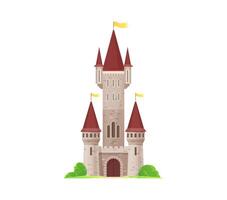 tecknad serie slott, rike palats, kunglig byggnad vektor