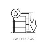 wirtschaftlich Krise Symbol, Preis verringern von Öl Fass vektor