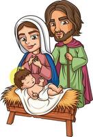 Jungfrau Maria und Joseph mit Baby Jesus Illustration vektor