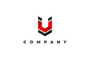 logotyp brev u geometrisk modern företag vektor
