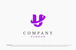logotyp brev u planet ringa Plats företag vektor