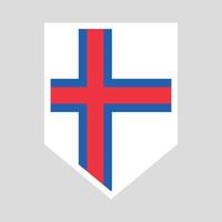 faroe öar flagga i skydda form ram vektor