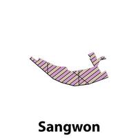 Karta stad av sangwon färgrik geometrisk modern översikt, hög detaljerad illustration design mall, lämplig för din företag vektor