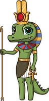 gammal egyptisk Gud sobek illustration vektor