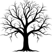en svart silhuett av en bar träd vektor