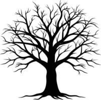 en svart silhuett av en bar träd vektor