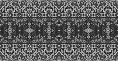 schwarz und Weiß abstrakt Muster ethnisch Stamm nahtlos Stoff Muster Teppich Rand vektor