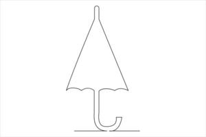 kontinuierlich Single Linie Zeichnung von Regenschirm abstrakt Regenschirm Linie Kunst Illustration vektor