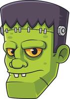 Frankenstein Monster- Kopf Karikatur Zeichnung vektor