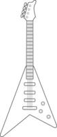 einfach Färbung Karikatur Illustration von ein elektrisch Gitarre isoliert auf Weiß Hintergrund vektor