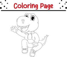 Dinosaurier Färbung Buchseite. glücklich Tier Färbung Buch zum Kinder. vektor