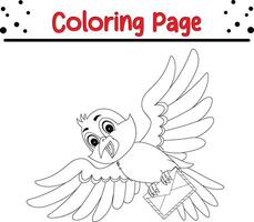 süß Vogel Färbung Buch Seite zum Kinder vektor