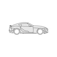 lopp bil linje konst illustration teckning design mall vektor