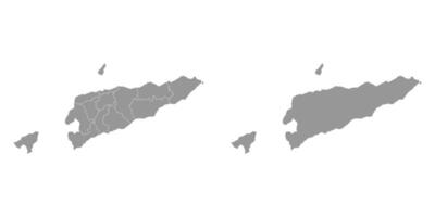 öst timor Karta med administrativ divisioner. illustration. vektor