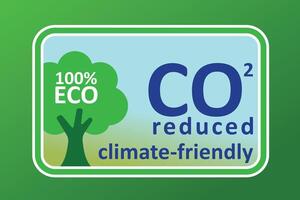 co2 neutral Grün Klima freundlich Briefmarke Kohlenstoff Emissionen Luft Atmosphäre Verschmutzung industriell Öko freundlich isoliert Zeichen vektor