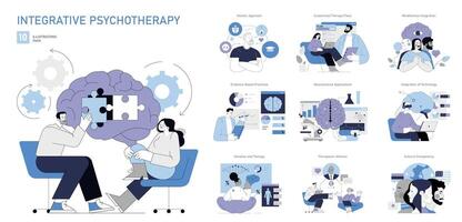 integrerande psykoterapi. platt illustration vektor